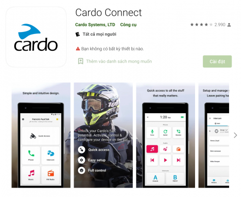 Cách sử dụng Cardo Packtalk tối ưu nhất Ứng dụng tai nghe Cardo Packtalk
